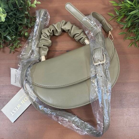 Madison West Half Moon Green Crossbody Handbag - Picture 1 of 8
